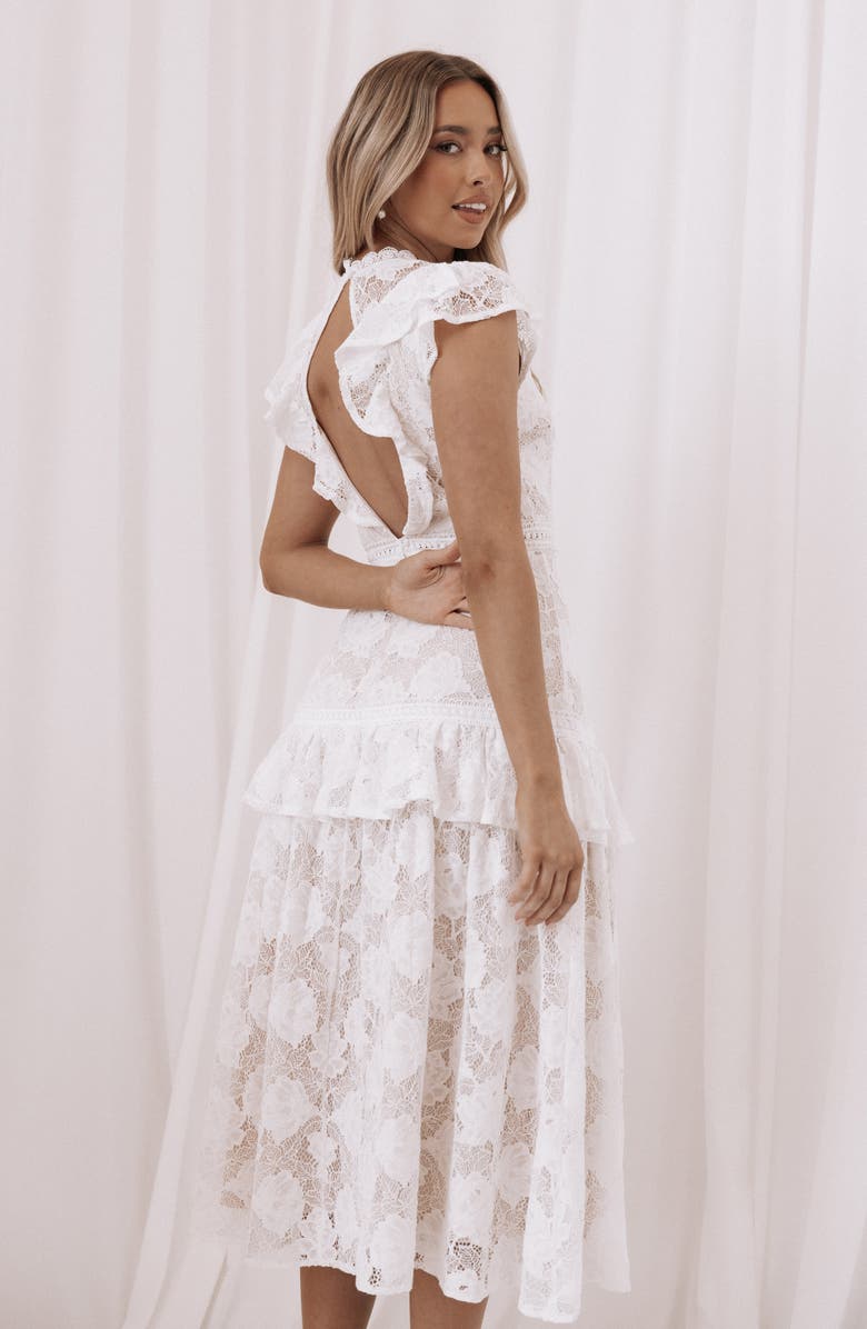 Petal 
Pup Carol Ruffle Cap Sleeve Floral Lace Dress, Alternate, color, 