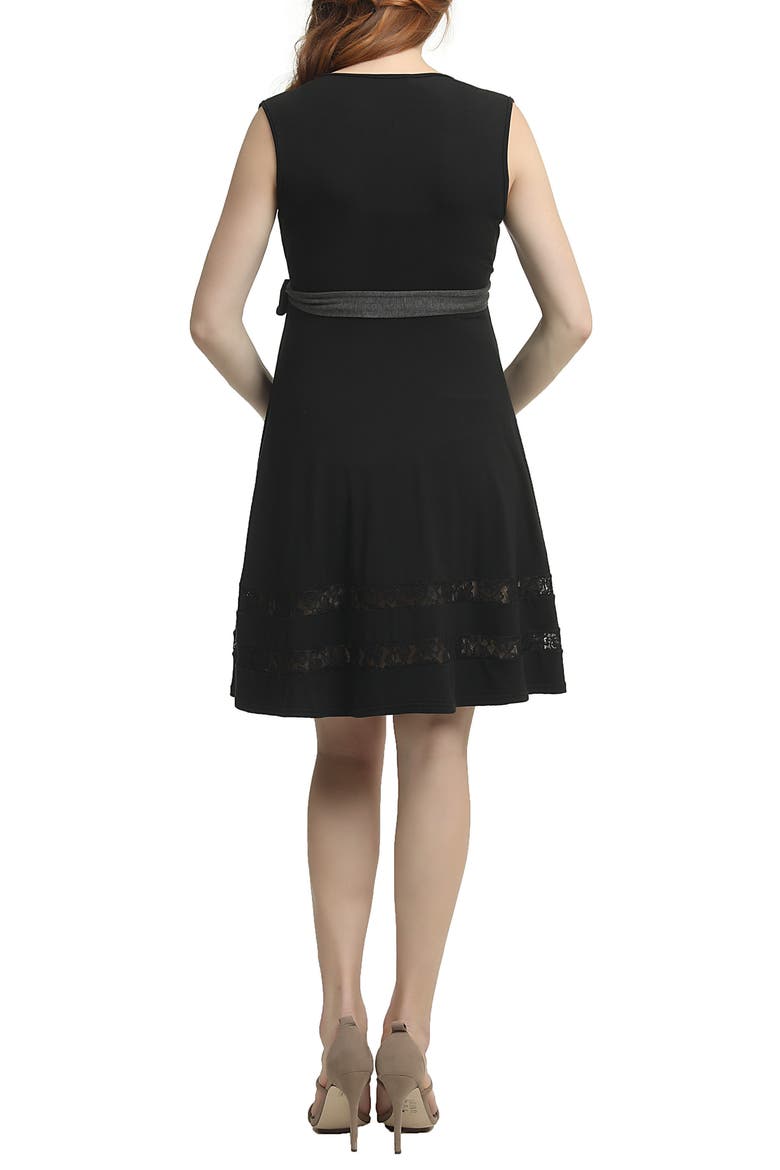 Marji Lace Accent Babydoll Maternity/Nursing Dress, Alternate, color, BLACK