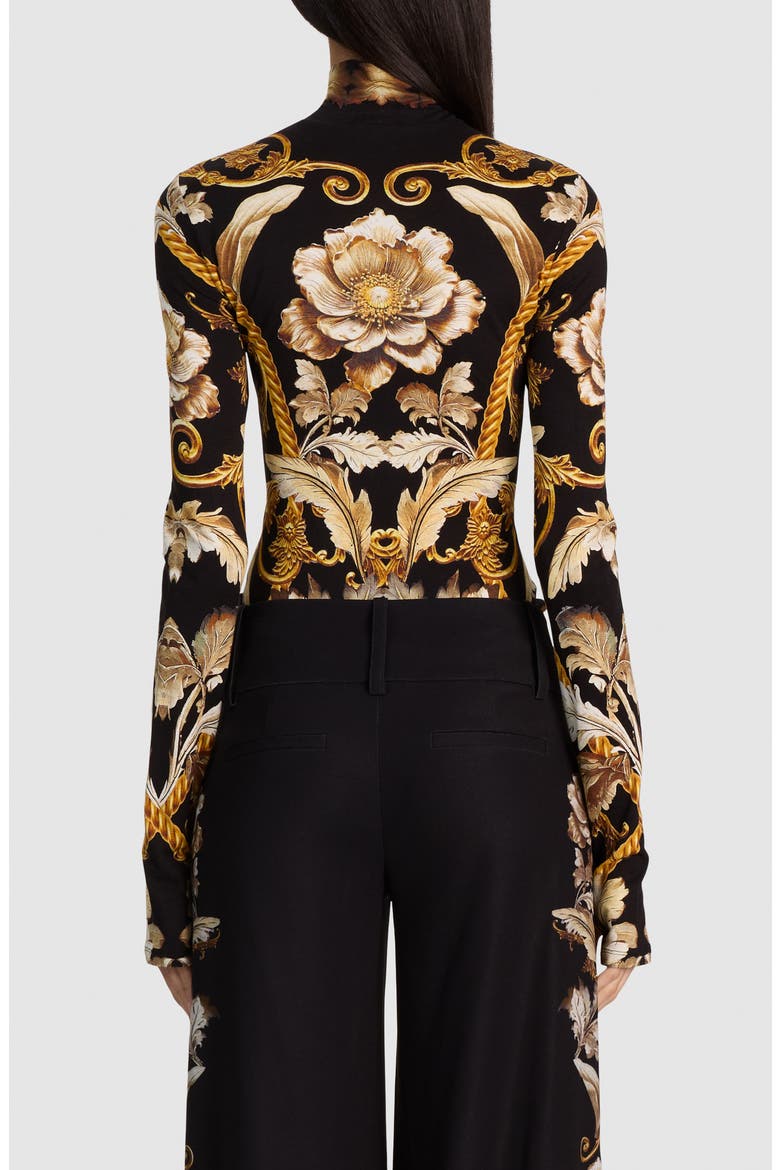 Delaina Turtleneck Top, Alternate, color, NOIR ELEGANCE OFF WHITE