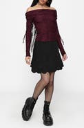 Disturbia Ayr Broderie Denim Skirt
