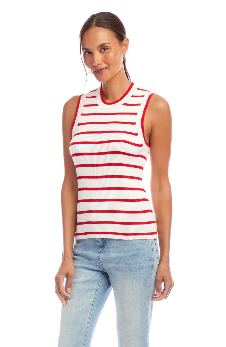 Karen Kane Stripe Rib Sweater Tank, Alternate, color,