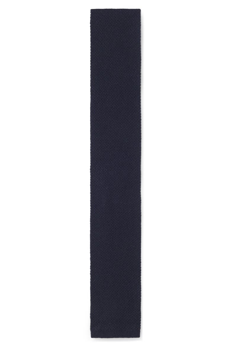 Knitted Silk Tie, Main, color, DARK BLUE