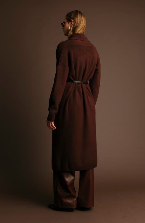 Deluc Chandler Maxi Cardigan In Brown