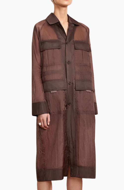 Caalo 2 Length Utility Jacket In Brown