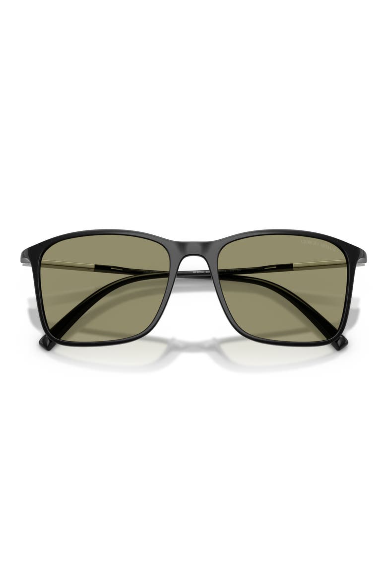 54mm Square Sunglasses, Alternate, color, BLACK / GREEN