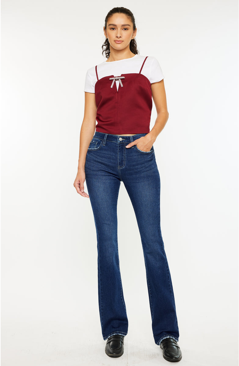 KanCan Gale Essentials High Rise Skinny Bootcut Jeans, Main, color, Dark Wash