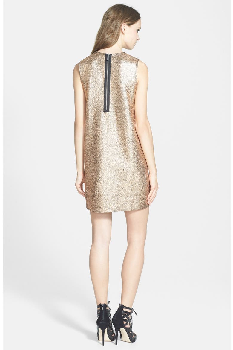 'Butterfly Ginger' Shift Dress, Alternate, color, METALIC GOLD