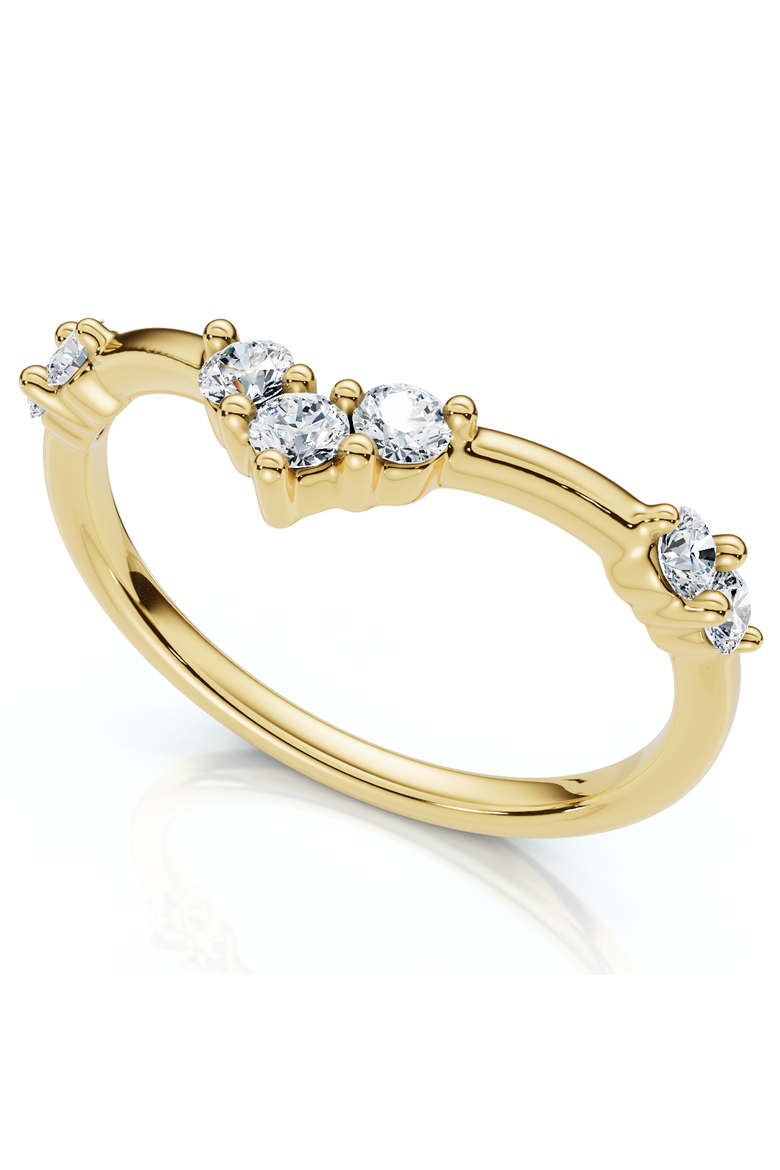 1/4Ct Diamond Diamond Guard Wedding Stack Ring 14k Gold or Platinum Lab Grown, Main, color, 14k Yellow Gold