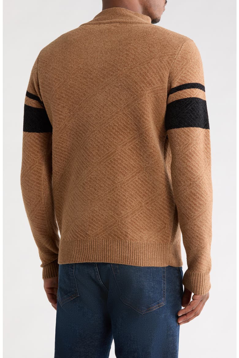 Mock Neck Quarter Zip Sweater, Alternate, color, MOCHA