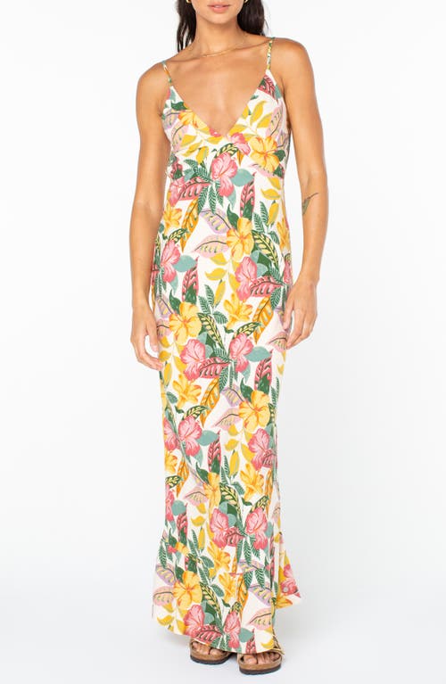 Roxy Lost Paradise Floral Maxi Dress In Multi