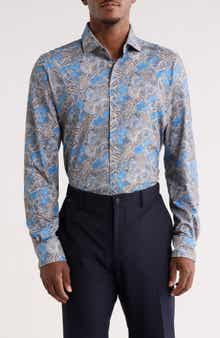 Emanuel Berg Modern Fit 4 Flex Stretch Knit Button-Up Shirt