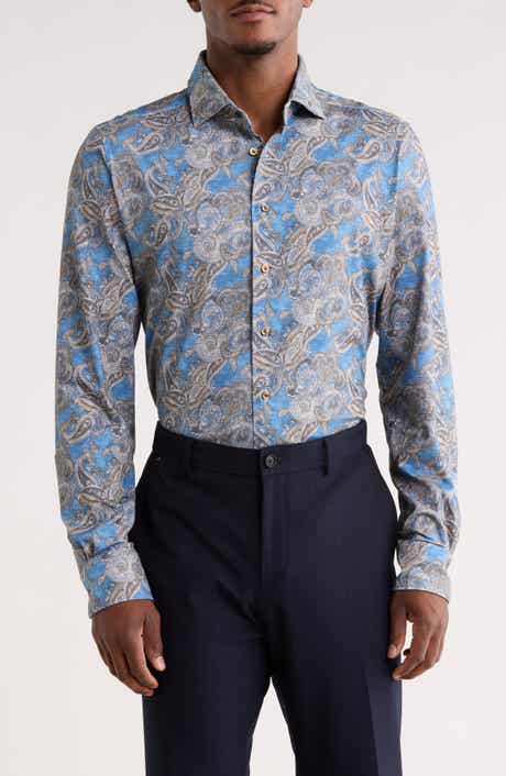 Emanuel Berg Modern Fit 4 Flex Stretch Knit Button-Up Shirt