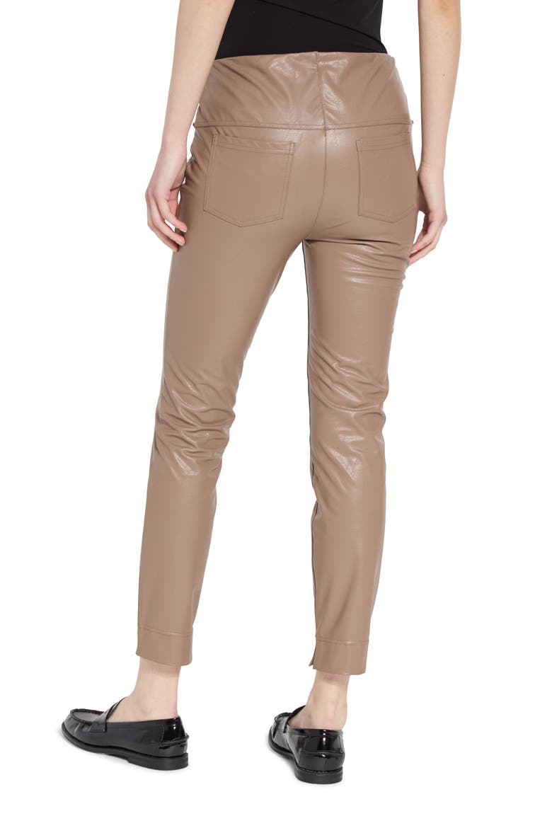 Katherine Faux Leather Toothpick Leggings, Alternate, color, TAUPE