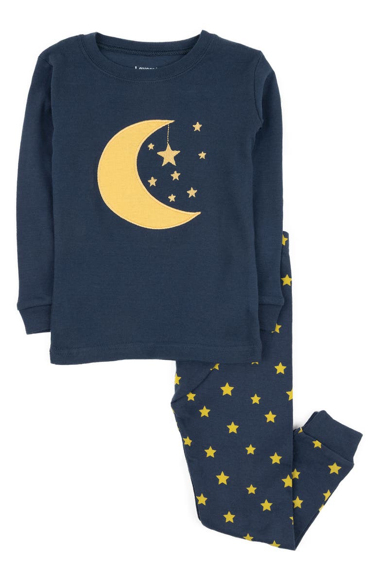 Leveret Two-Piece Pajama Moon Stars, Main, color,