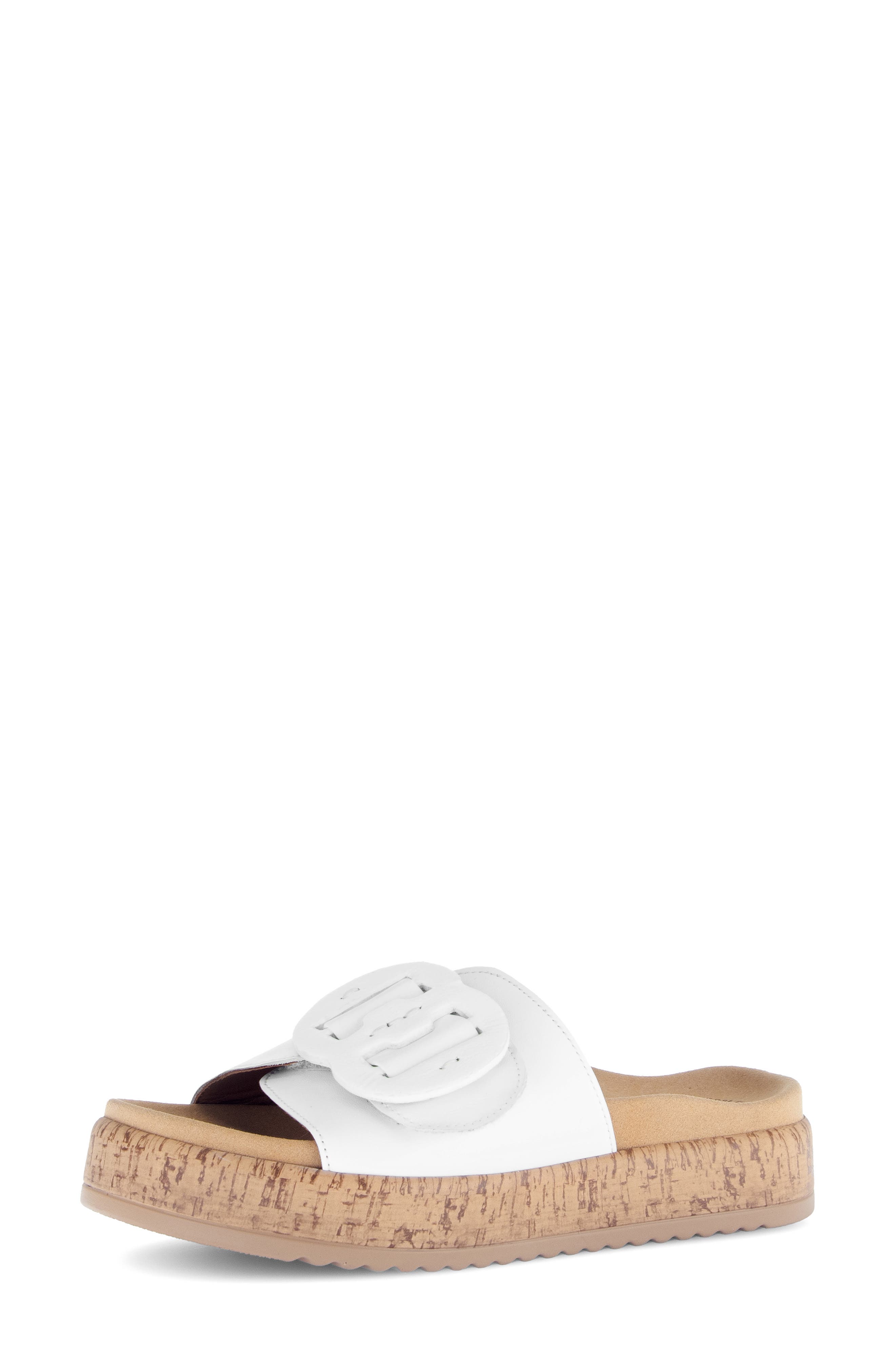 Gabor Platform Slide Sandal, Main, color, White