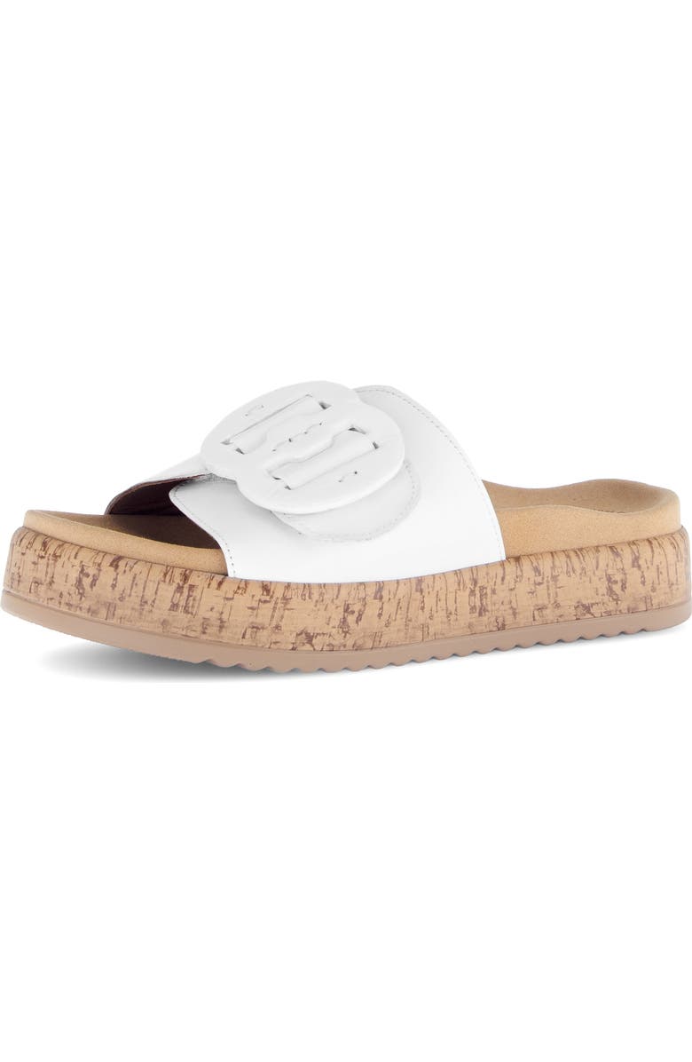 Gabor Platform Slide Sandal, Main, color, White