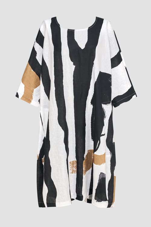 ALEMBIKA ALEMBIKA ZEBRA PRINT LINEN T-SHIRT DRESS