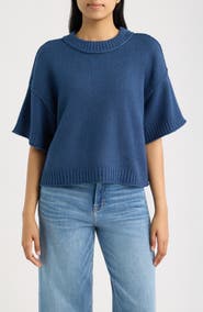 CITY BLUES Broome Crop Short Sleeve Sweater