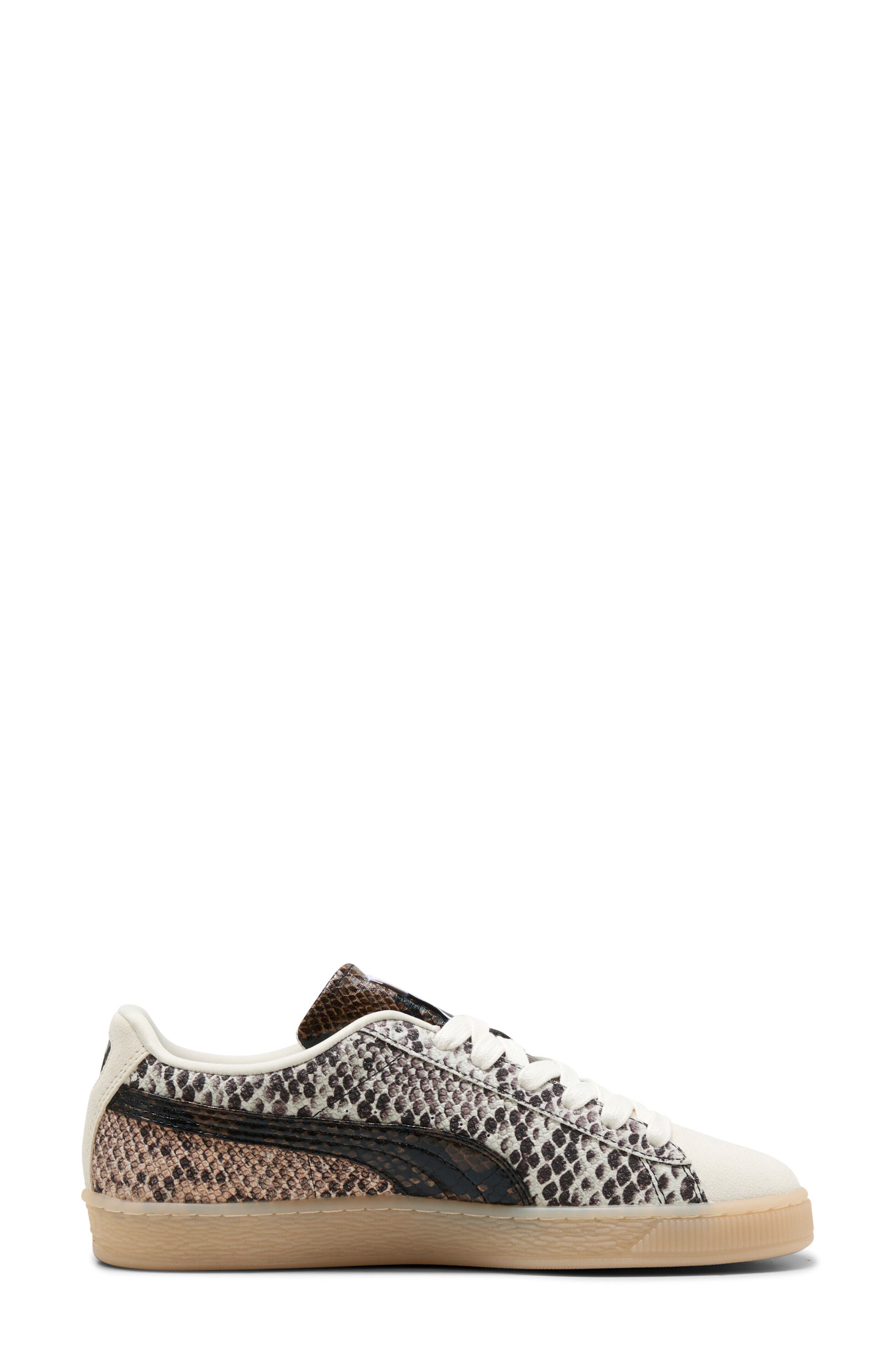Suede Snake Sneaker, Alternate, color, WHITE