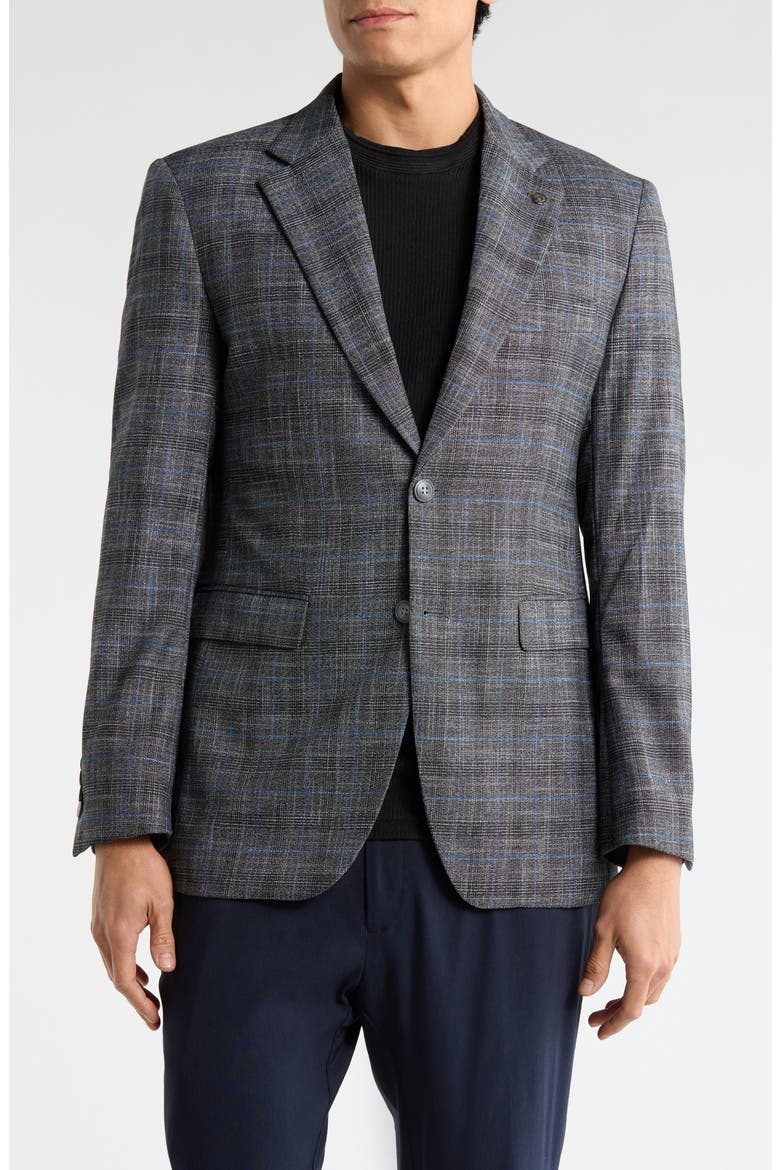 Slim Fit Two Button Blazer, Main, color, GREY