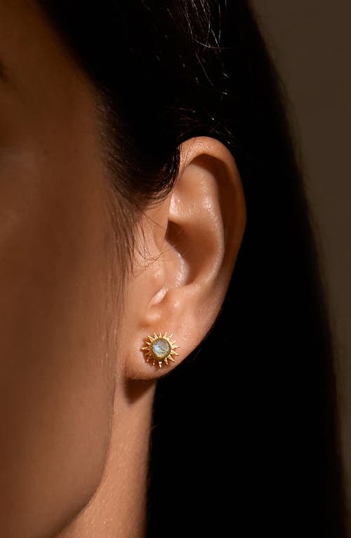 Satya Jewelry Light Seeker Labradorite Starburst Earrings In Gold