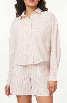 Scotch & Soda Mixed Stripe Crop Button-Up Shirt