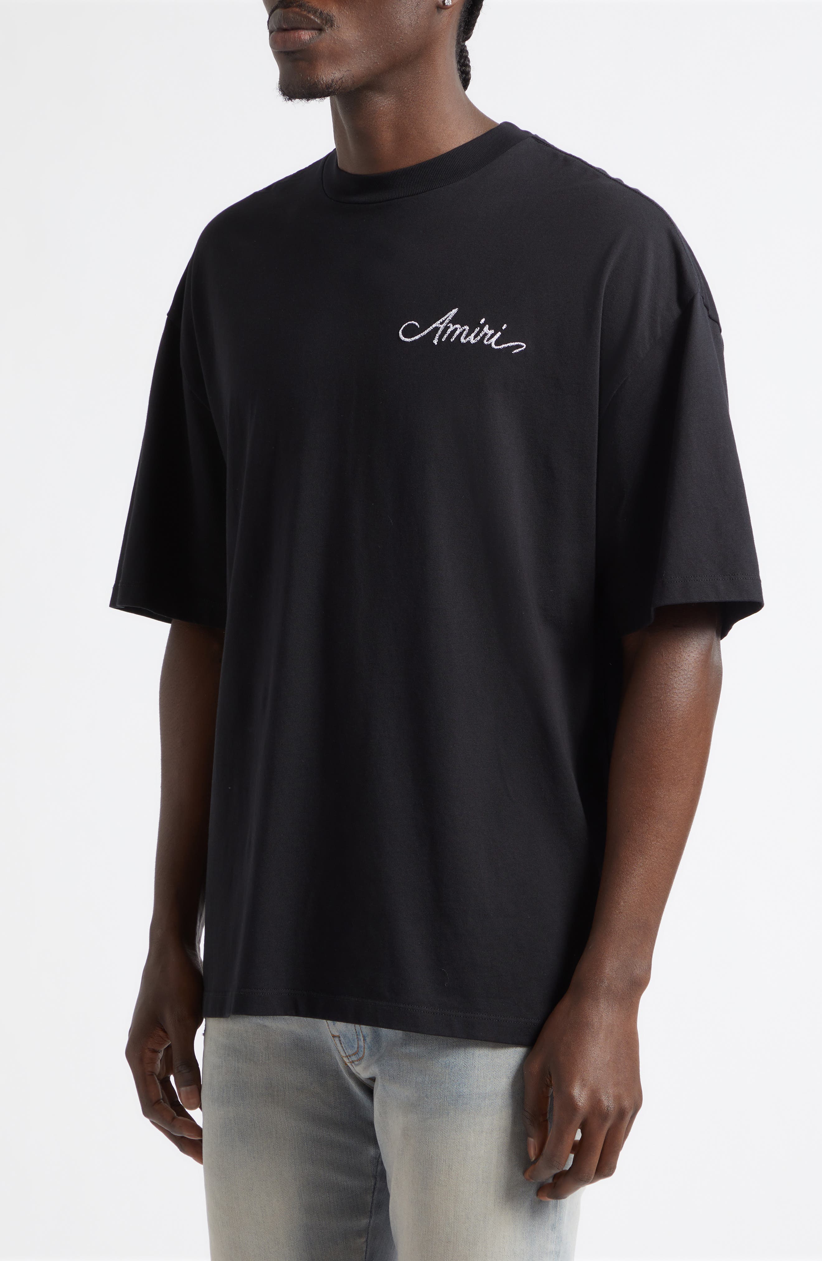 AMIRI Oversize MA Check Patch Appliqué Skate T-Shirt (Men) | Nordstrom