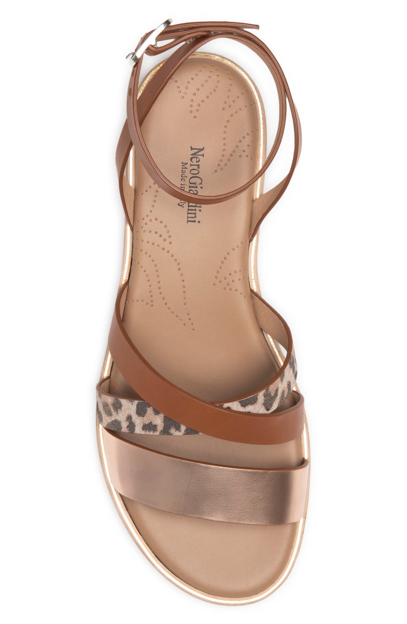 Strappy Sandal, Alternate, color, COGNAC/ ROSE