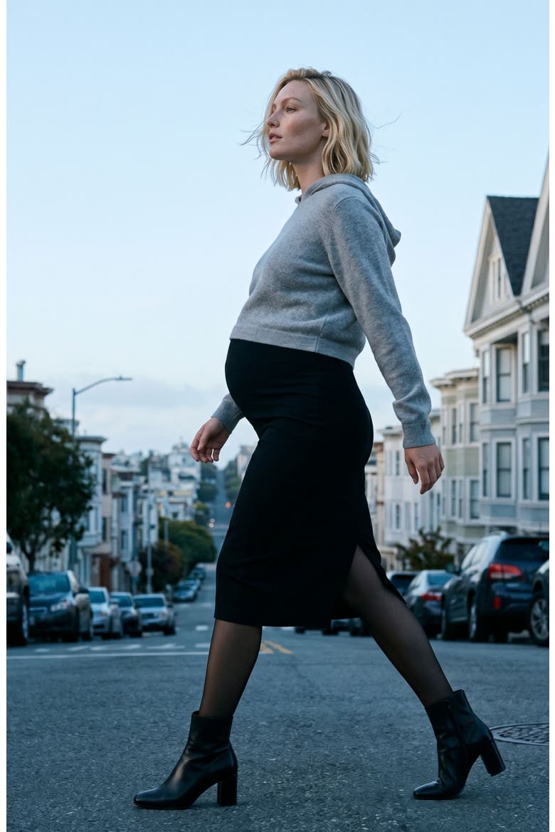 Maternity Crayon Skirt Morgan, Alternate, color, Black