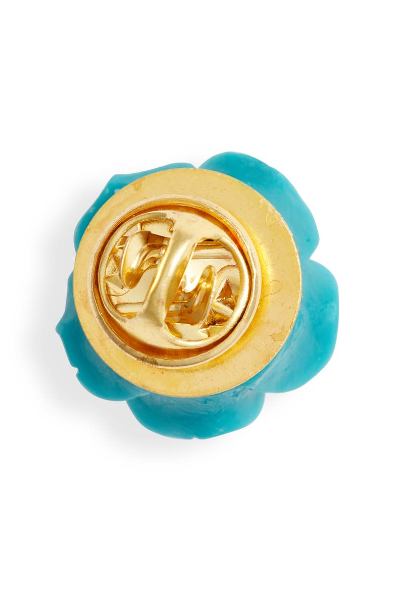 Floral Lapel Pin, Alternate, color, TURQUOISE