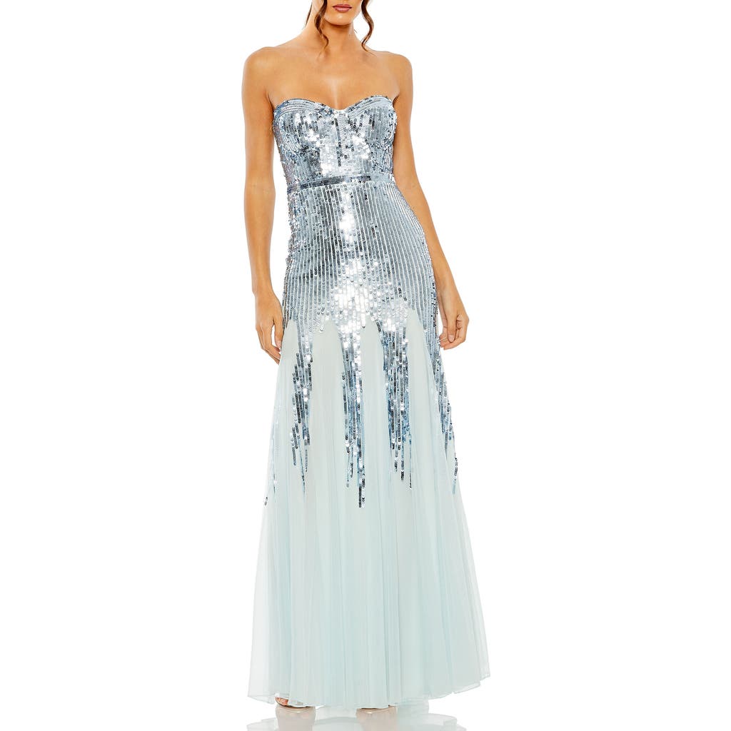 MAC DUGGAL MAC DUGGAL SLEEVELESS SEQUIN SWEETHEART MESH GOWN