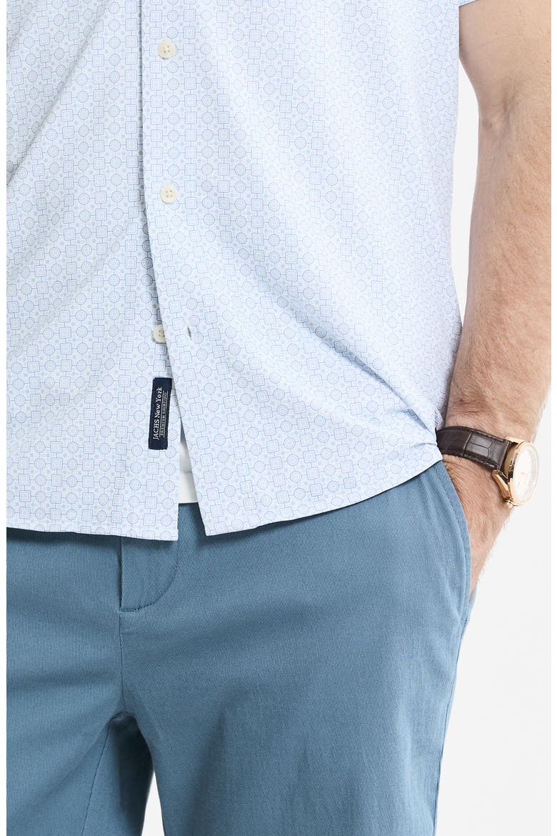Performance Tech Button-Up Shirt, Alternate, color, WHITE GEO
