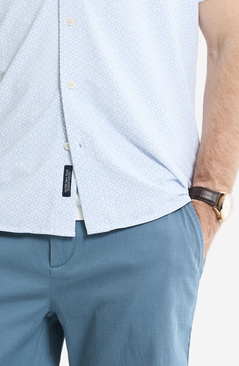 JACHS Performance Tech Button-Up Shirt, Alternate, color, White Geo