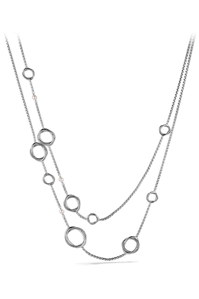 Infinity Necklace with Pearls, Main, color, PEARL