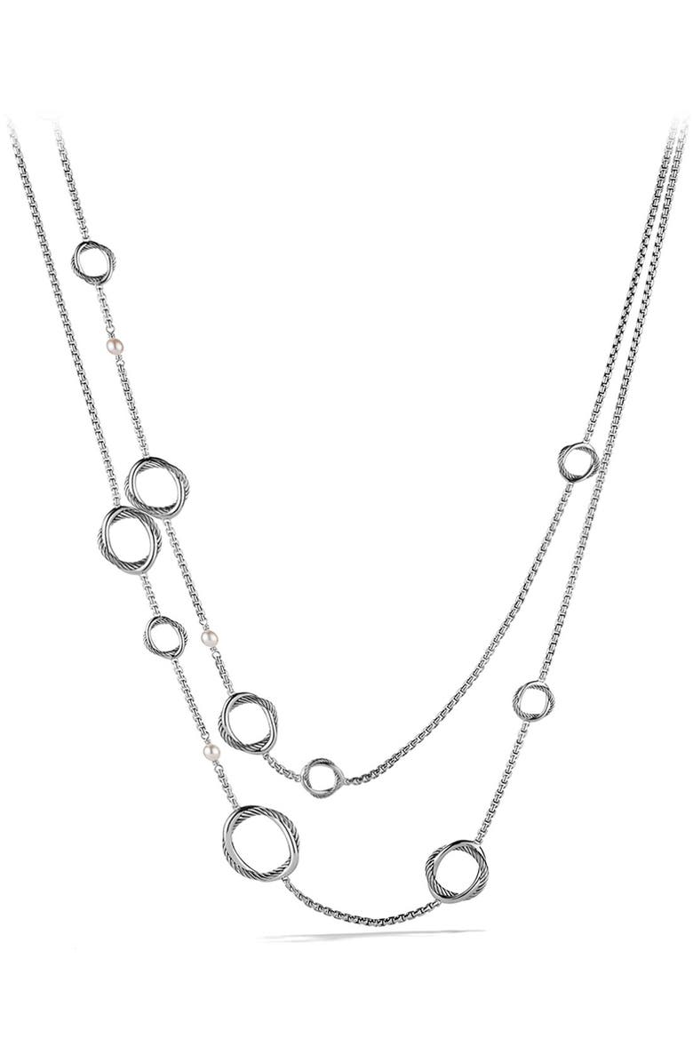 David Yurman Infinity Necklace with Pearls, Main, color,