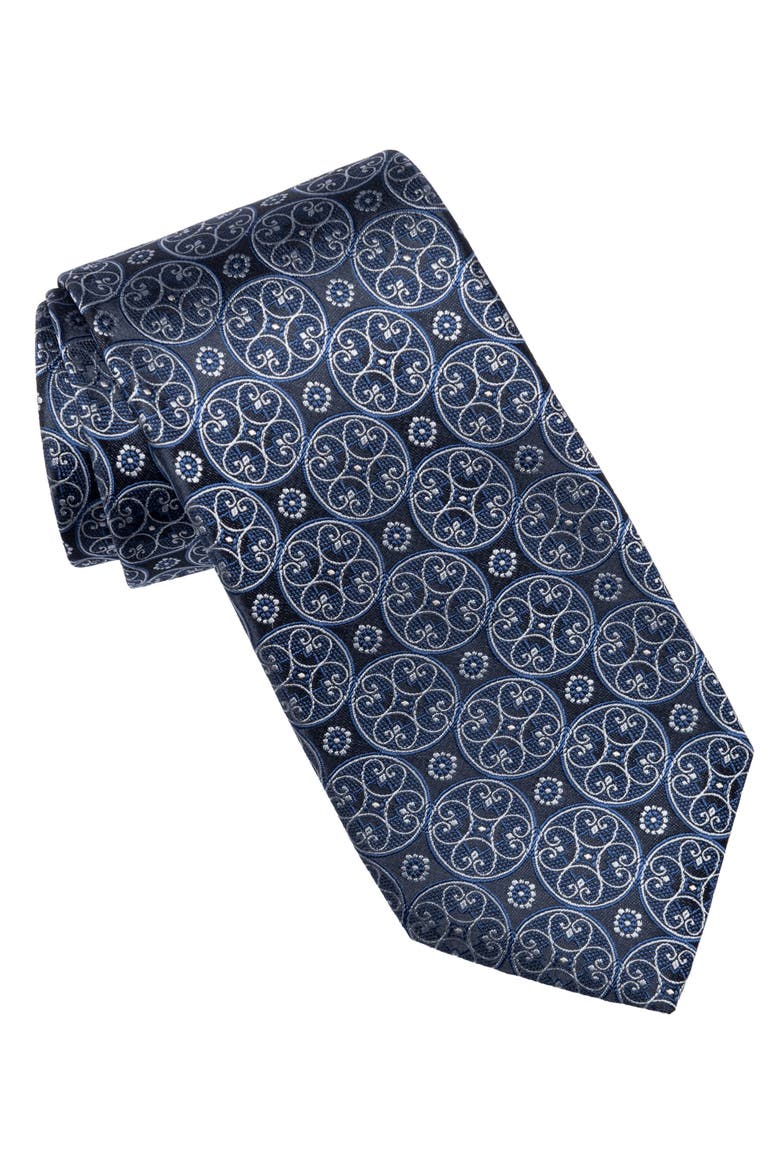 Palladio - Extra Long Silk Jacquard Tie for Men, Main, color, Blue