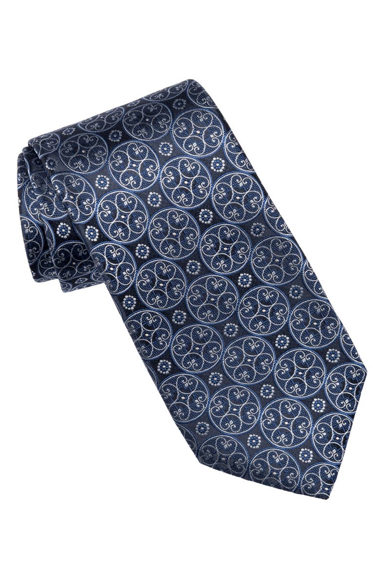 Elizabetta Palladio - Extra Long Silk Jacquard Tie for Men, Main, color, Blue