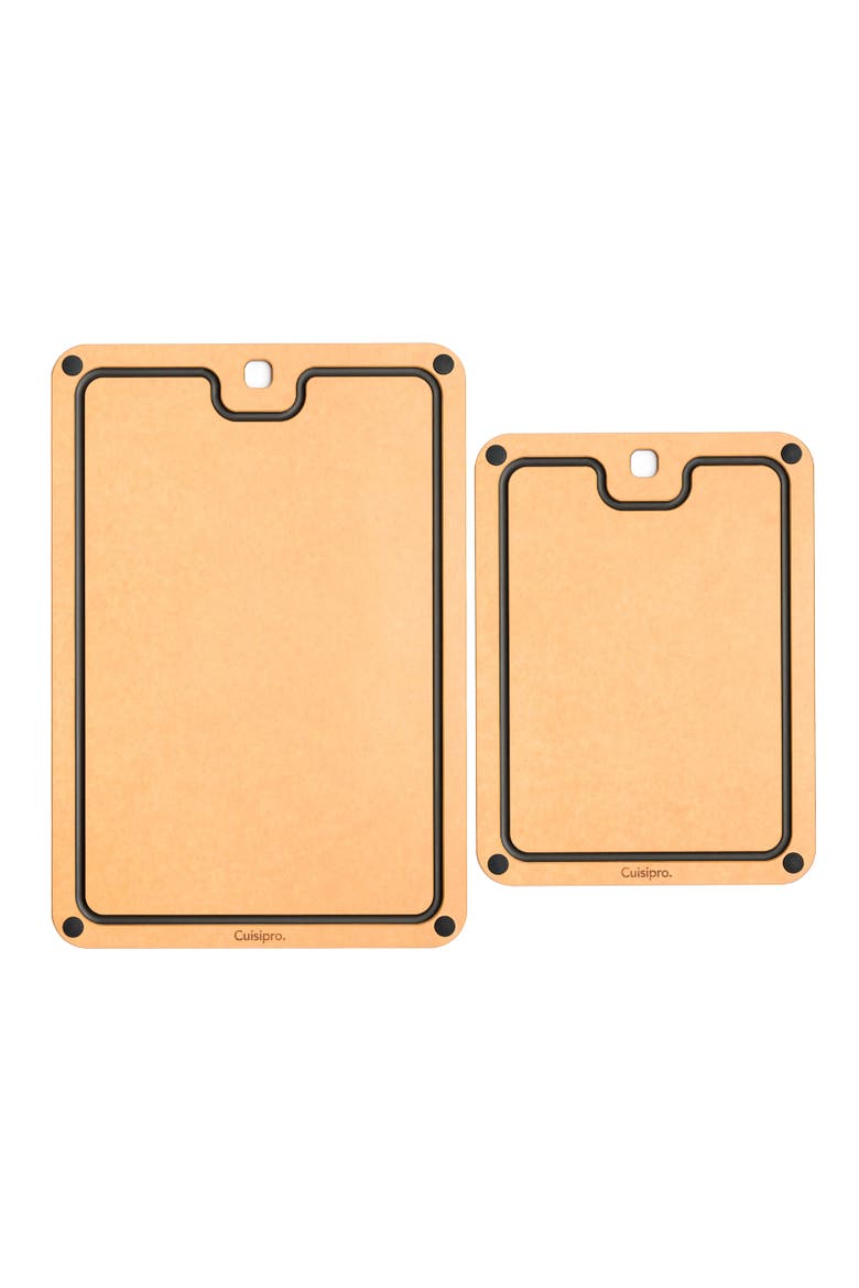 Fibre Wood Cutting Boards with Silicone Feet, Set of 2, Alternate, color, Natural