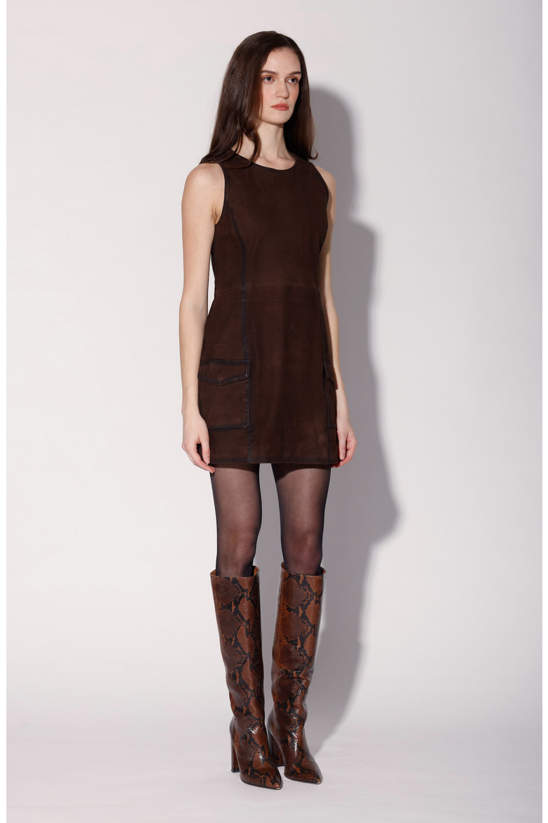 Cheyenne Dress, Alternate, color, Mocha Suede