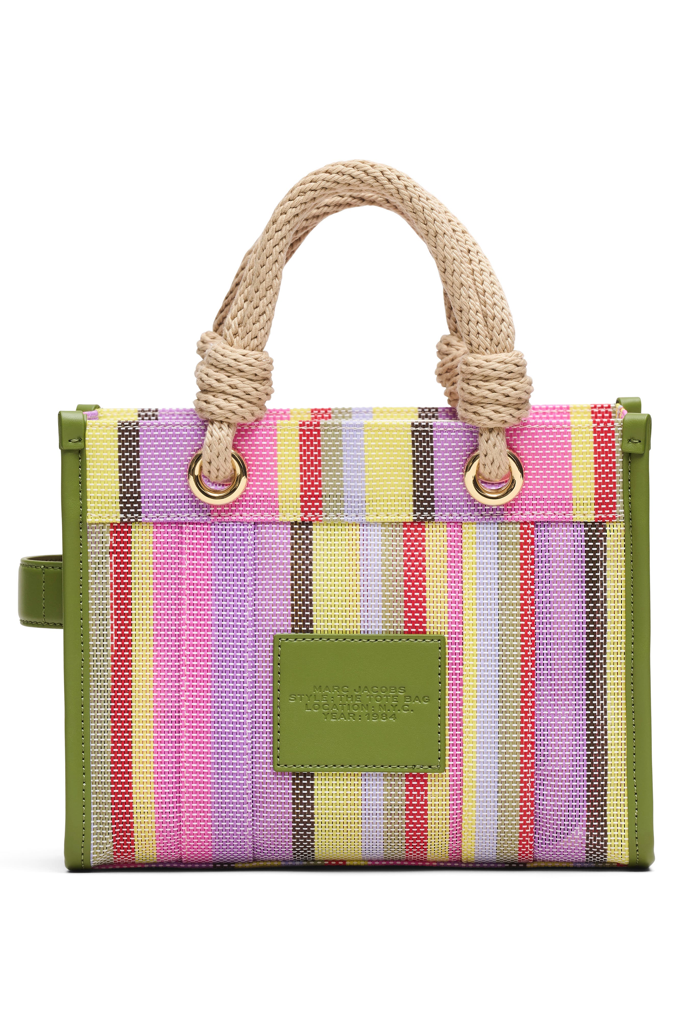 Marc Jacobs The Small Stripe Mesh Tote, Alternate, color, Purple Multi