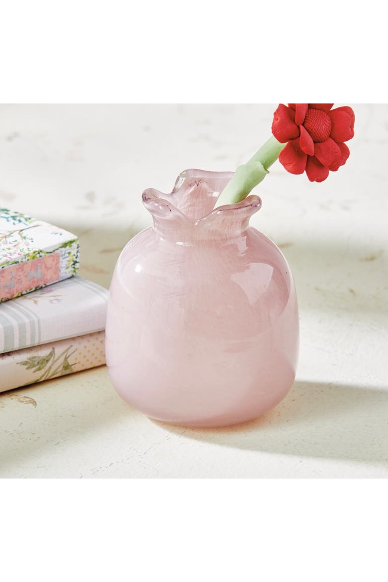 Cozy Mini Bud Vase Glass Pink 3.5 x 3.5 x 4.5 in, Alternate, color, Pink