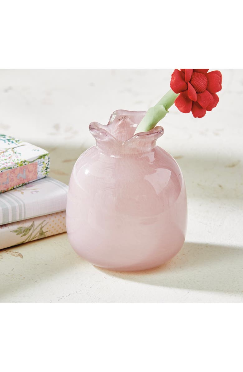 tag Cozy Mini Bud Vase Glass Pink 3.5 x 3.5 x 4.5 in, Alternate, color, Pink
