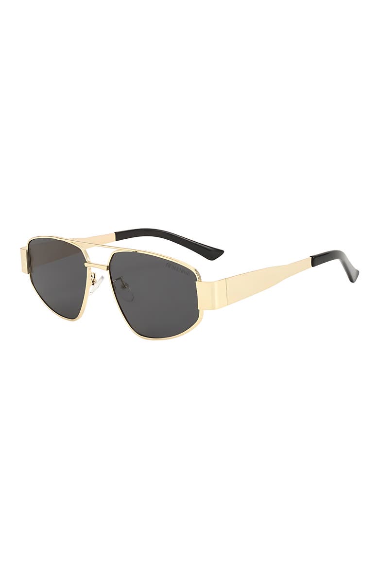Taylor 58mm Polarized Aviator Sunglasses, Alternate, color, GOLD / BLACK
