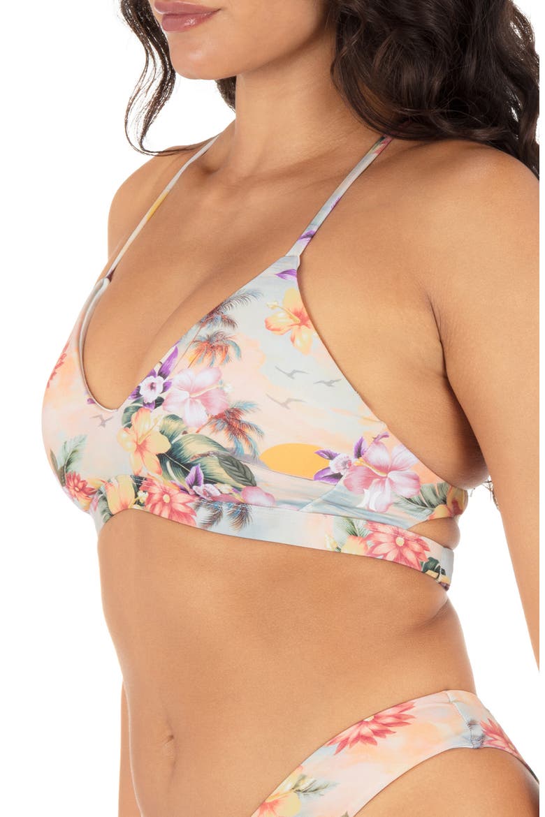 Scenic Sunset Racerback Bikini Top, Alternate, color, SHELL PINK MULTI