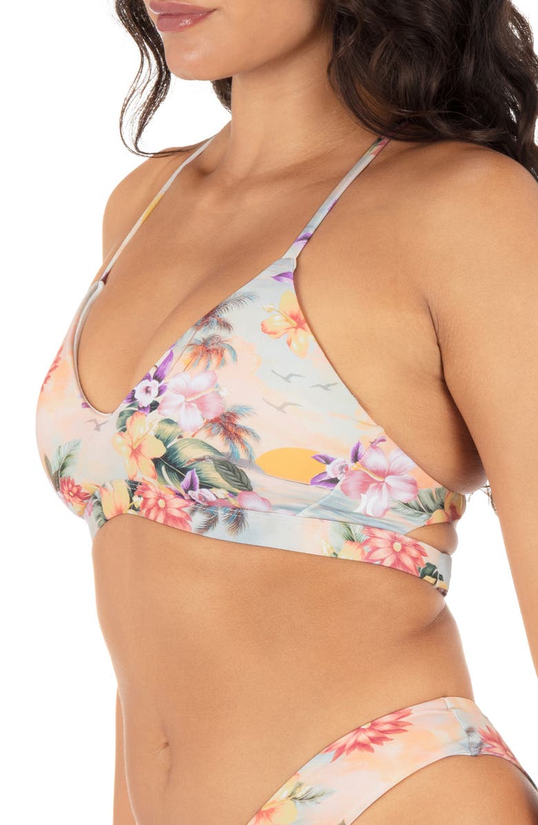 Hurley Scenic Sunset Racerback Bikini Top, Alternate, color, Shell Pink Multi