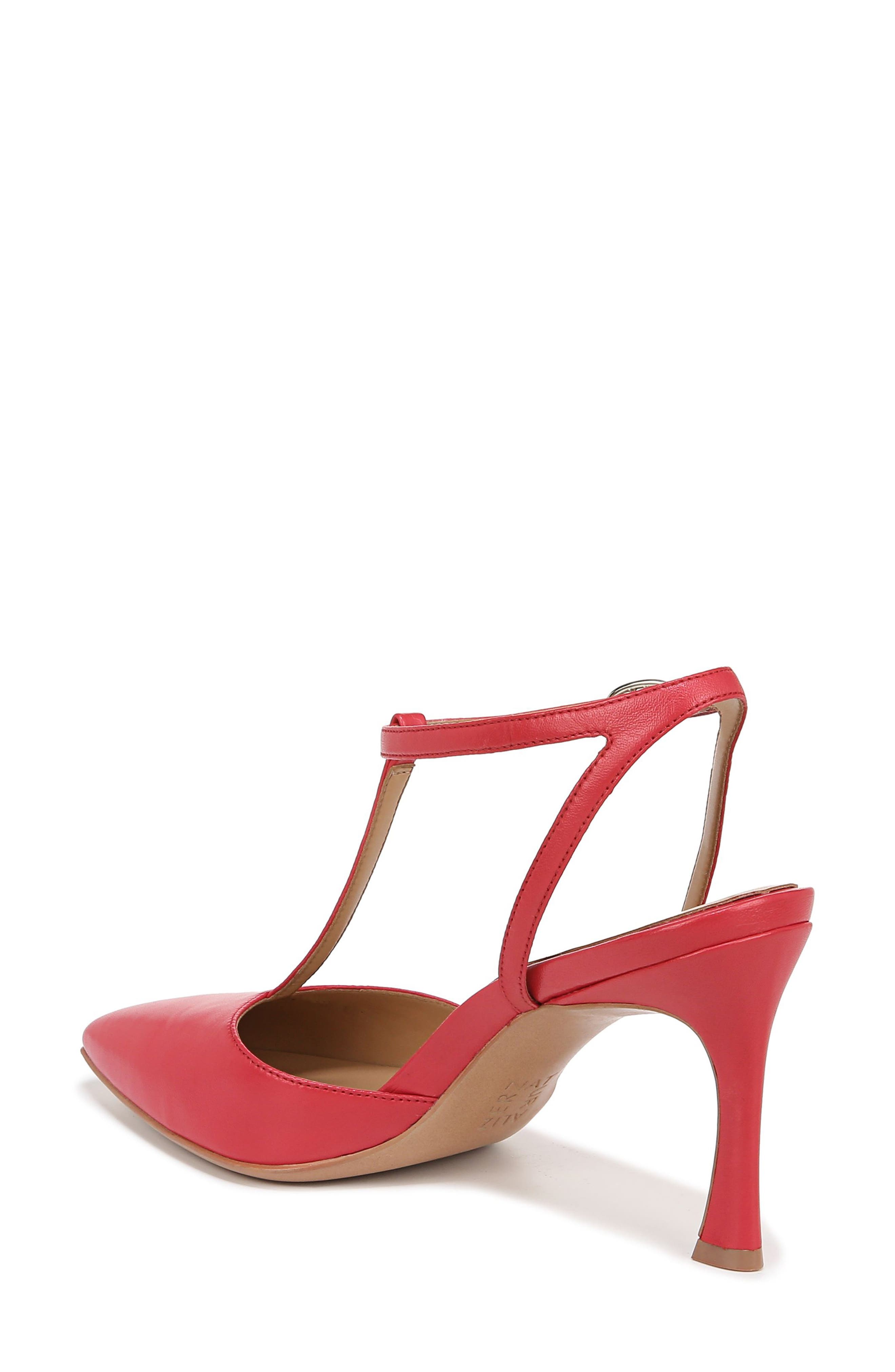 Astrid T-Strap Pointed Toe Pump, Alternate, color, CRANTINI RED LEATHER