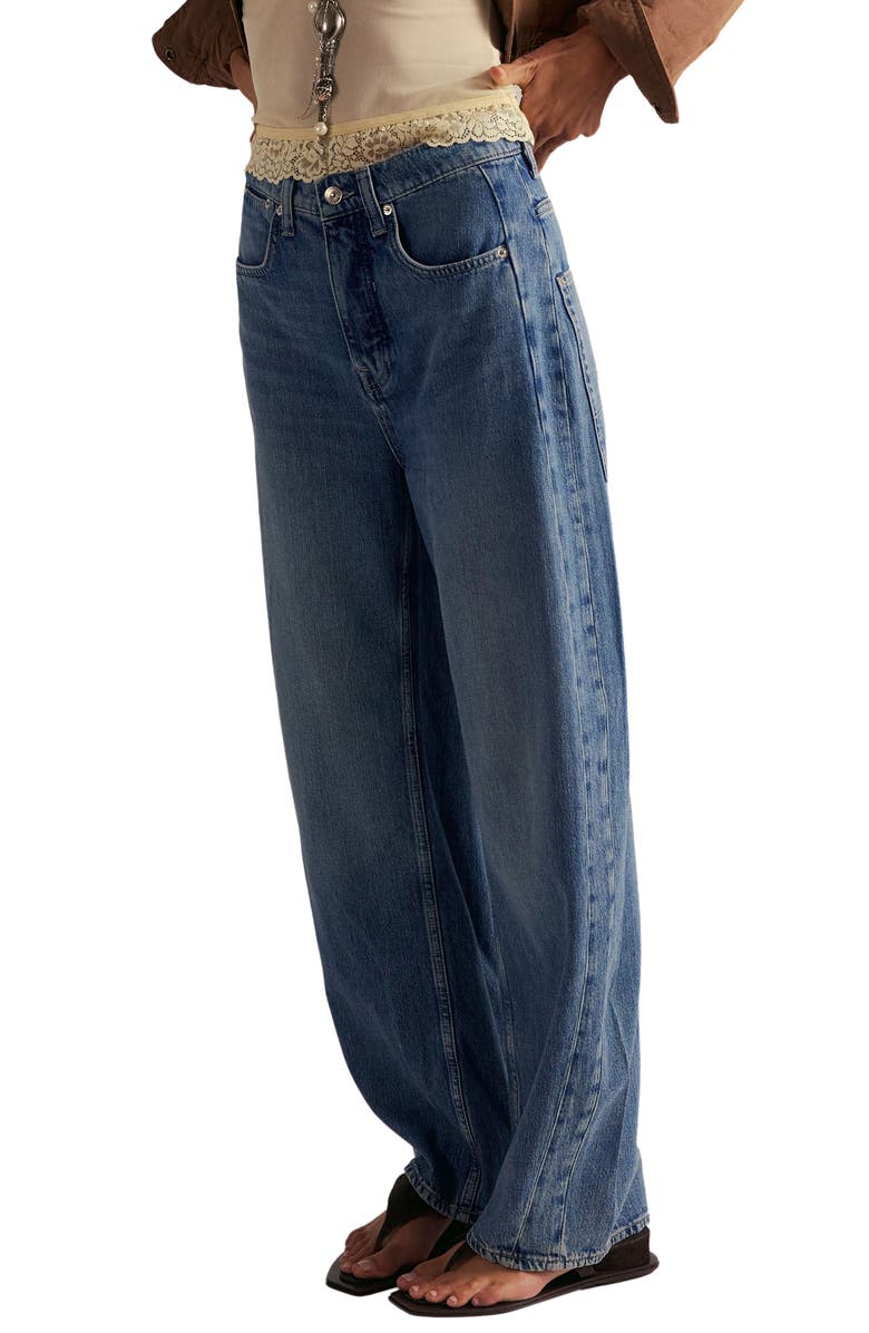 Free People Truro Relaxed Wide Leg Jeans, Main, color, Water Stoned Blue