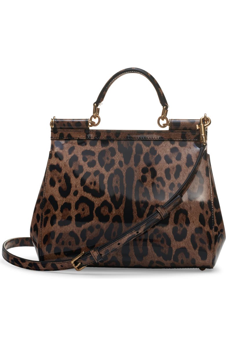 Dolce&Gabbana Kim Sicily Leopard Print Handbag, Alternate, color, Leo Print Calf Hair
