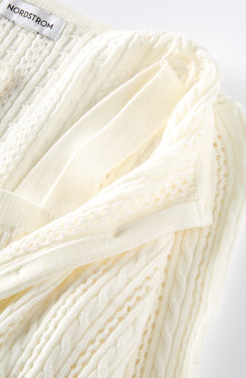 Nordstrom Kids' Cable Stitch Cardigan & Sweater Tank Set In White