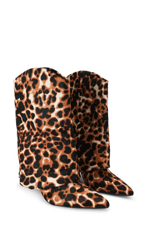 Annabel Leopard Print Calf Hair Boot